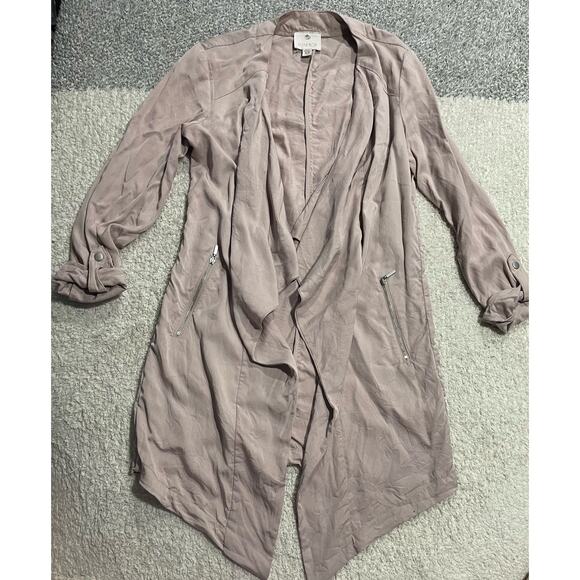 Eliane Rose Tencel Long Sleeve Open Front Cardigan Womens Size XS Waterfall Pink - Picture 1 of 12